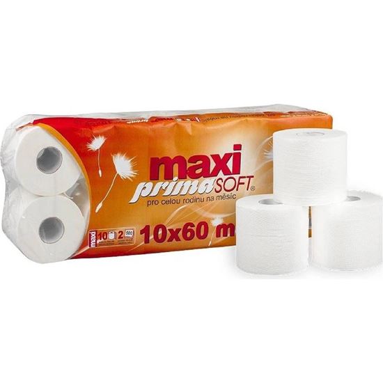 Obrázek z Toaletní papír PrimaSOFT MAXI - 2-vrstvý / 8 rolí