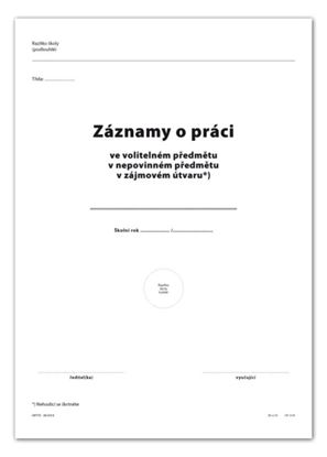 Obrázek Záznamy o práci v nepovinném předmětu, zájmovém útvaru dvoulist A4