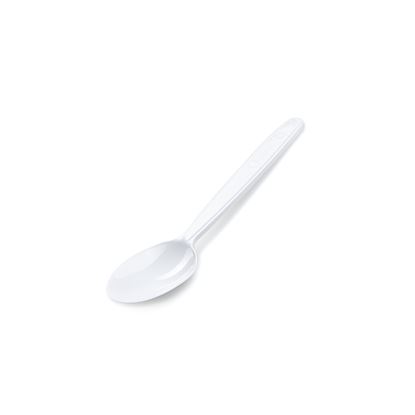Obrázek Lžička plastová 13 cm - bílá / 50 ks