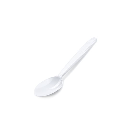 Obrázek z Lžička plastová 13 cm - bílá / 50 ks