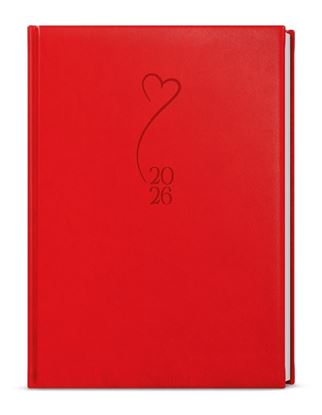 Obrázek Diář VIVELLA s ražbou - A5 / týdenní / červená / srdce