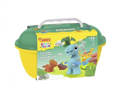 Obrázek Plastelína JOVI PLAY&FUN kufřík - Jurassic / 50 ks