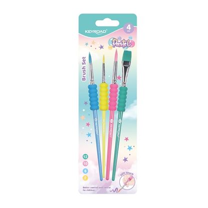 Obrázek Štetce KeyRoad Pastel pěnový úchop - sada 4 ks