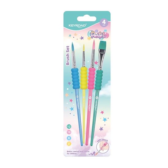 Obrázek z Štetce KeyRoad Pastel pěnový úchop - sada 4 ks