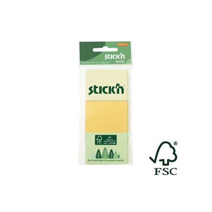 Obrázek Samolepicí bločky Stick´n by Hopax FSC - 38 x 51 mm / 3 x 100 lístků / pastelové barvy