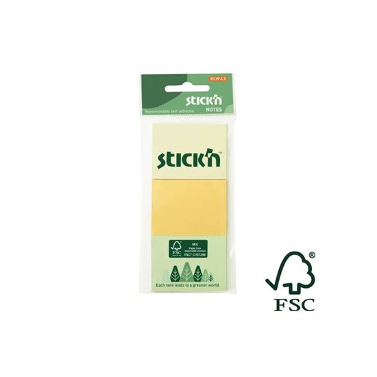 Obrázek z Samolepicí bločky Stick´n by Hopax FSC - 38 x 51 mm / 3 x 100 lístků / pastelové barvy