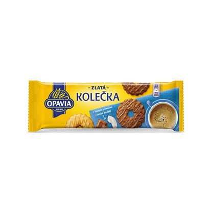 Obrázek Opavia Zlaté Kolečka s kokosem polomáčené sušenky 146g