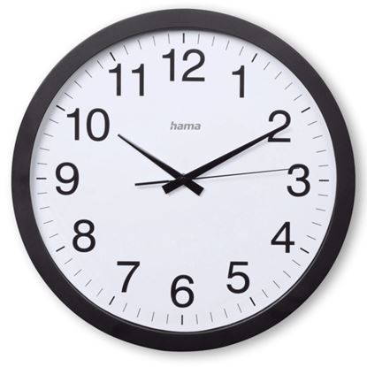 Obrázek Nástěnné hodiny Hama Jumbo Aruba tiché / černé / průměr 40 cm