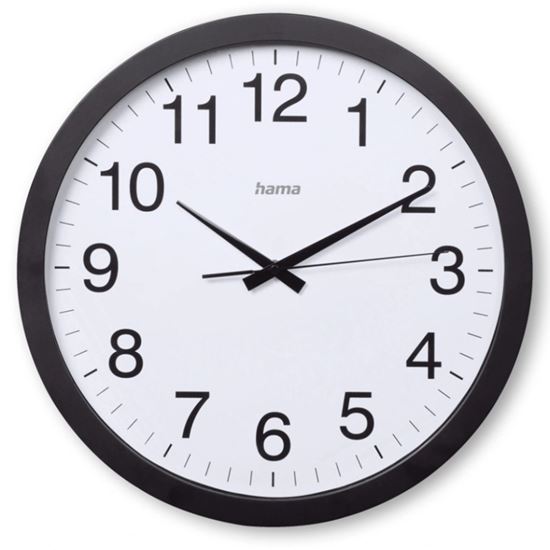 Obrázek z Nástěnné hodiny Hama Jumbo Aruba tiché / černé / průměr 40 cm