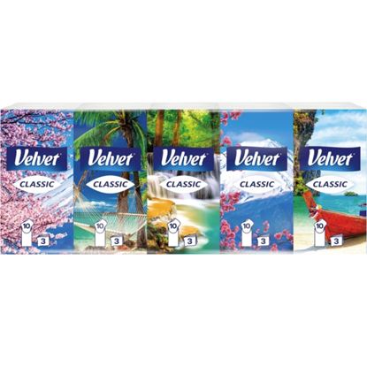 Obrázek Kapesníčky papírové Velvet - třívrstvé / 10 x 10 ks