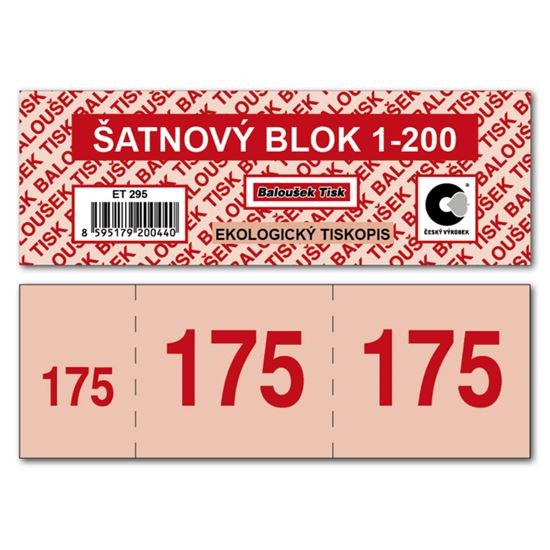 Obrázek z Šatnové bloky Baloušek 135 x 47 mm / 1-200 / 8 odstínů barev / ET295