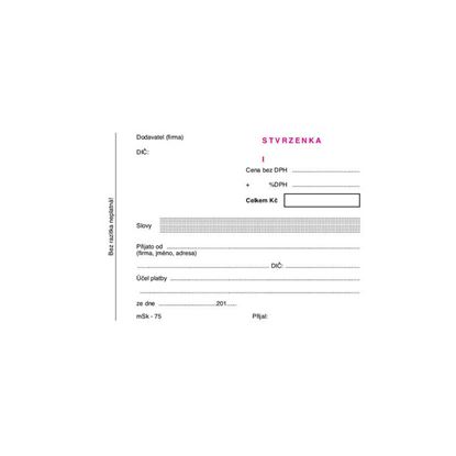 Obrázek MSK 7400075 Stvrzenka číslovaná NCR A6