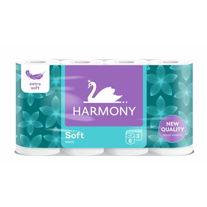 Obrázek Papír toaletní Harmony Soft 3-vrstvý / 8 ks