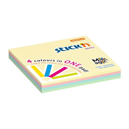Obrázek z Samolepicí bločky Stick´n by Hopax Magic - 76 x 76 mm / 4 x 25 / pastelové barvy
