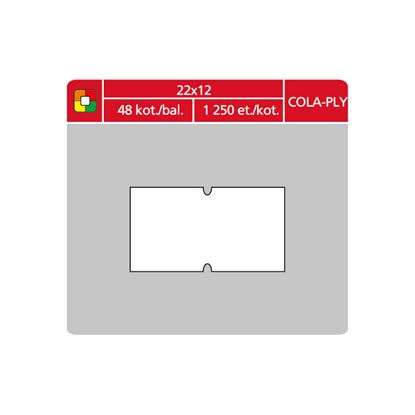 Obrázek Etikety do etiketovacích kleští - 22 x 12 mm COLA-PLY / bílá