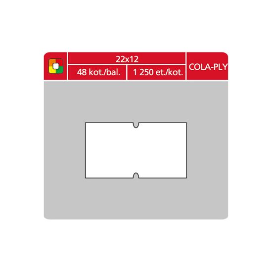Obrázek z Etikety do etiketovacích kleští - 22 x 12 mm COLA-PLY / bílá