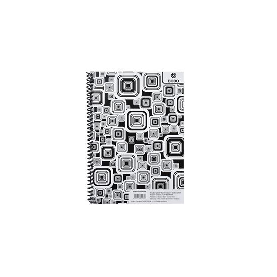 Obrázek z Blok BOBO Black & White s boční spirálou - A5 / linka / boční spirála
