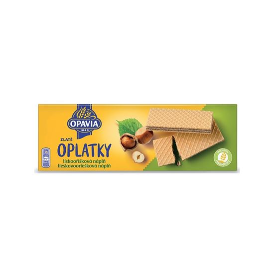 Obrázek z Opavia Zlaté Oplatky lískooříšková náplň 146g