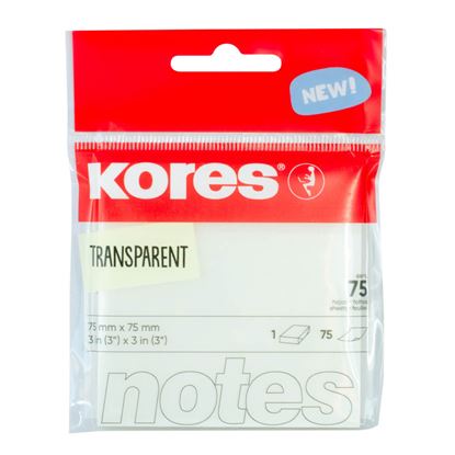 Obrázek Samolepicí bloček transparentní - 75 x 75 mm / 75 lístků