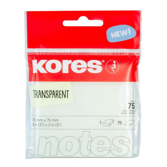 Obrázek z Samolepicí bloček transparentní - 75 x 75 mm / 75 lístků