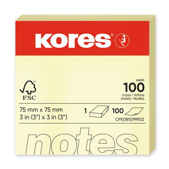 Obrázek z Samolepicí bločky Kores - 75 x 75 mm / 100 lístků