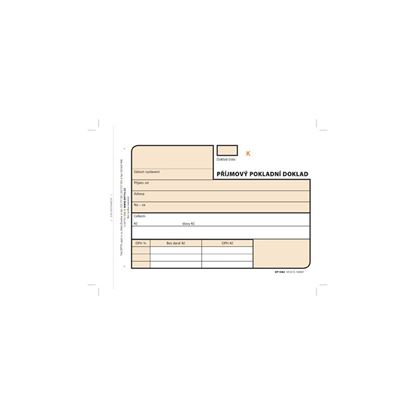Obrázek Optys 1082 příjmový pokladní doklad číslovaný 3 x 25 listů NCR A6