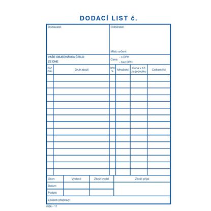Obrázek MSK 7400011 dodací listy 100 listů NCR A5