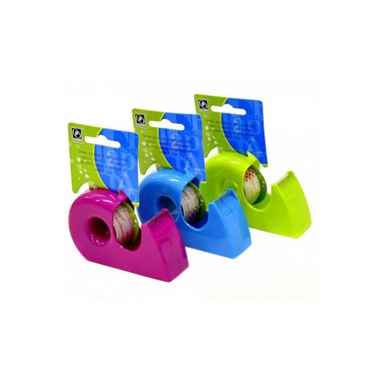 Obrázek z Lepicí páska s odvíječem - 19 mm x 10 m / barevný mix