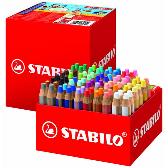 Obrázek z Pastelky STABILO® Woody multifunkční XL školní set / 76 barev + 4 ks ořezávátek