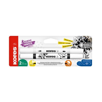Obrázek Akrylový popisovač Kreative Marker 2v1 - sada / černá a bílá
