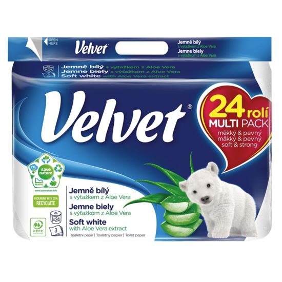 Obrázek z Papír toaletní Velvet 3-vrstvý / 24 ks