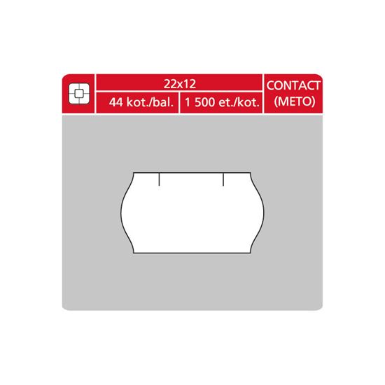 Obrázek z Etikety do etiketovacích kleští - 22 x 12 mm Contact / bílá
