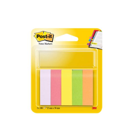 Obrázek z Samolepicí bločky Post-it značkovací - 15 mm x 50 mm / 5 x 100 lístků