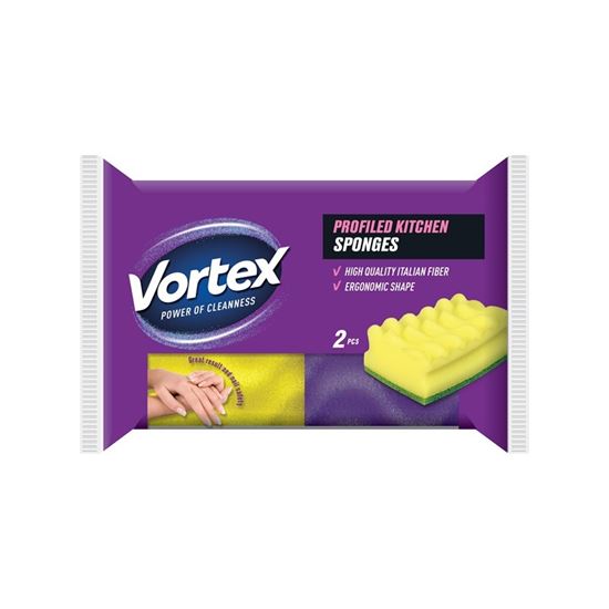 Obrázek z Houba na nádobí VORTEX - PROFILED & CARE 2 ks