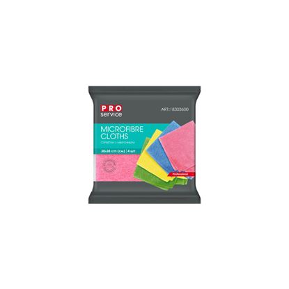 Obrázek Utěrka z mikrovlákna PRO service univerzální 4 ks - 38 x 38 cm / mix barev