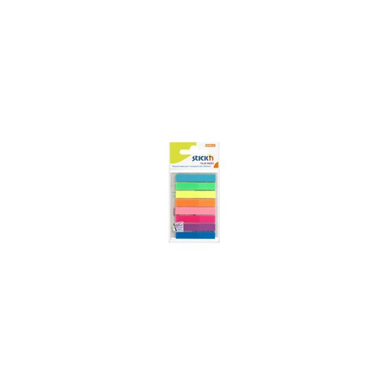 Obrázek z Samolepicí záložky Stick´n by Hopax plastové - 8 x 45 mm / 8 x 20 lístků / neonové