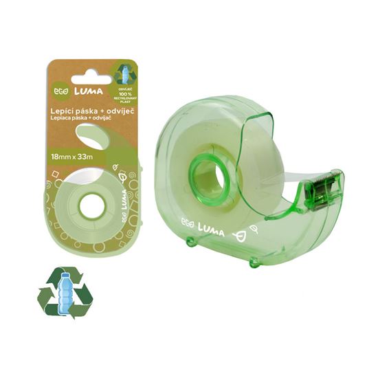 Obrázek z Lepicí páska s odvíječem ECO LUMA - 18 mm x 33 m