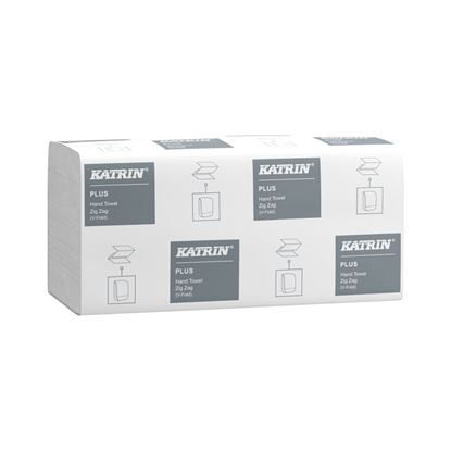 Obrázek Papírové ručníky skládané Z-Z Katrin Plus bílé / 1-vrstvé / 300 ks