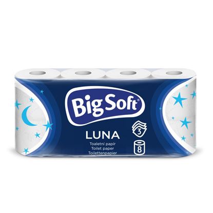 Obrázek Papír toaletní Big Soft Luna 3-vrstvý / 8 ks