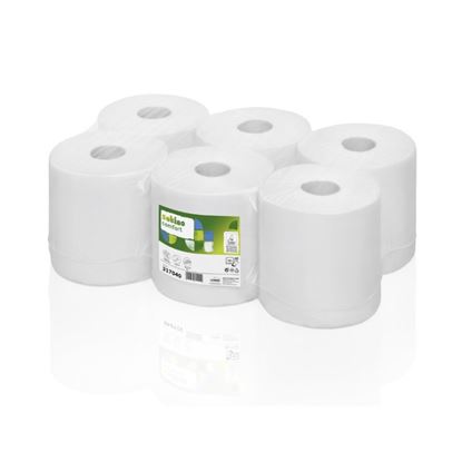 Obrázek Papírové ručníky v rolích - bílé / 1-vrstvé / 300 m / 6 rolí