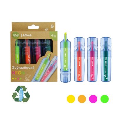 Obrázek Zvýrazňovač LUMA ECO Neon / sada 4 ks
