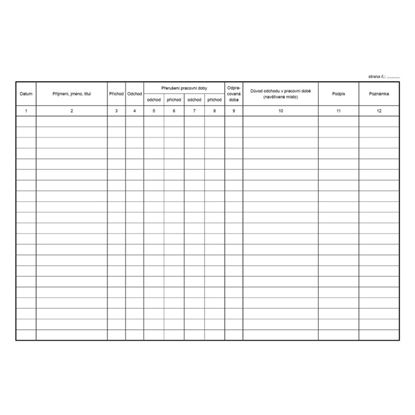 Obrázek Kniha příchodů a odchodů oboustranná Baloušek A4 / 40 stran / ET372