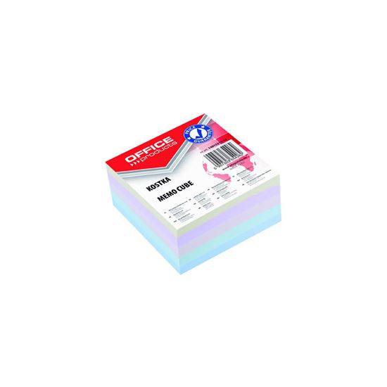 Obrázek z Záznamní kostka barevná Office Products - 8,5 cm x 8,5 cm x 4 cm / lepená vazba