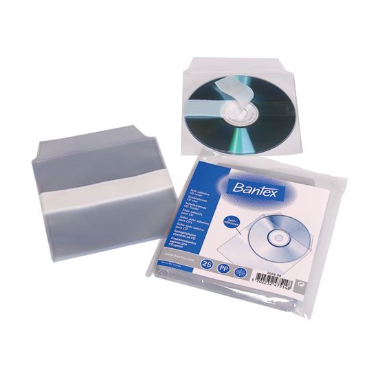 Obrázek z Samolepicí kapsa na CD s klopou - na CD / 25 ks