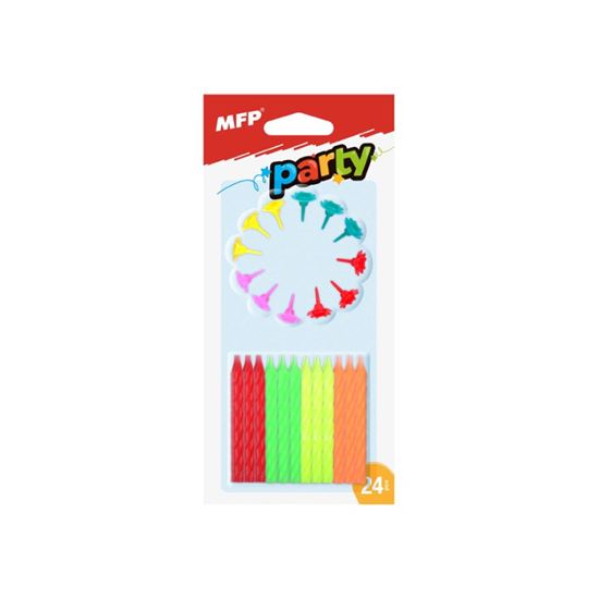 Obrázek z Svíčky dortové NEON - 24 ks