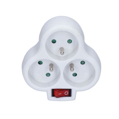 Obrázek Rozbočovací zásuvka 3 x 10 A / bílá / s vypínačem