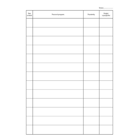 Obrázek z Záznamy o práci v nepovinném předmětu,zájmovém útvar dvoulist / A4