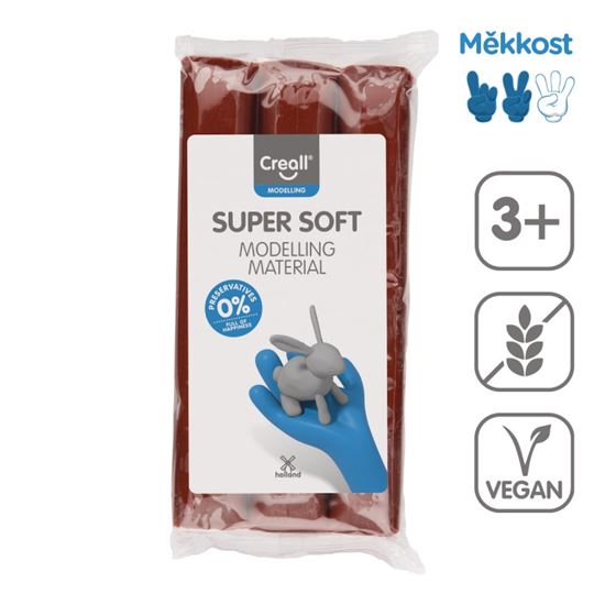 Obrázek z Modelovací hmota Creall Super soft - 500 g / hnědá