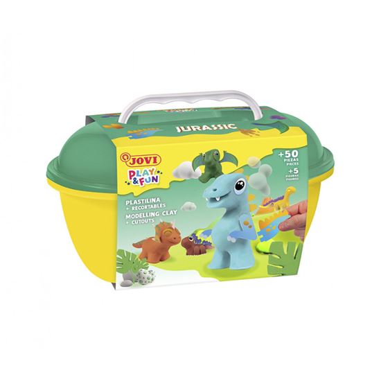 Obrázek z Plastelína JOVI PLAY&FUN kufřík - Jurassic / 50 ks