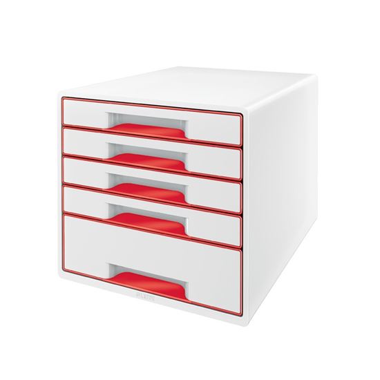 Obrázek z Zásuvkový box Leitz WOW - 4+1 zásuvky / červená